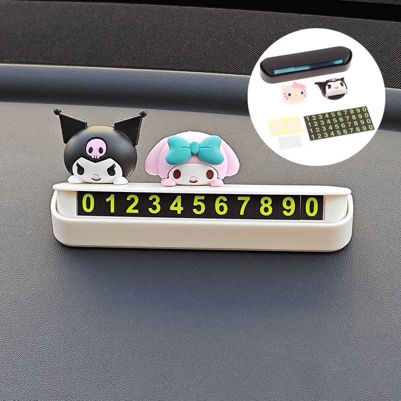 Sanrio Car Parking Sign Hidden Temporary License Plate Cute Hello Kitty