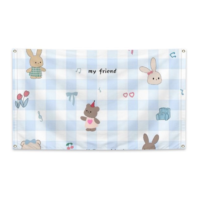 Sanrio Cartoon 3×4 ft Face Flag Vivid Color and Fade proof Canvas