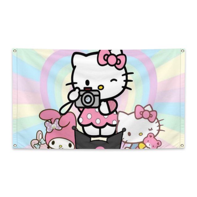 Sanrio Cartoon 3×4 ft Face Flag Vivid Color and Fade proof Canvas