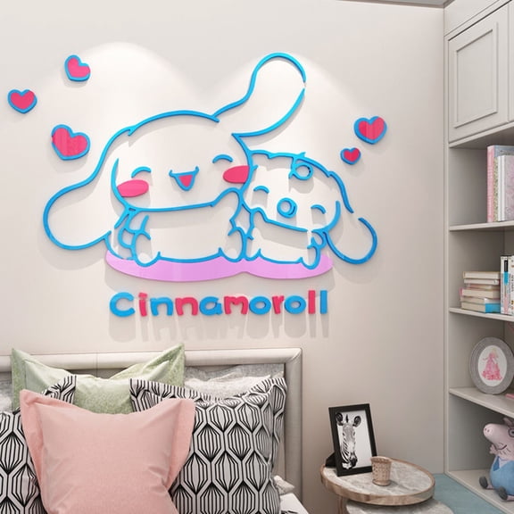Sanrio Cartoon Anime DIY Self-assembly Acrylic Wall Sticker Cinnamoroll Wall Sticker Room Wall Decor