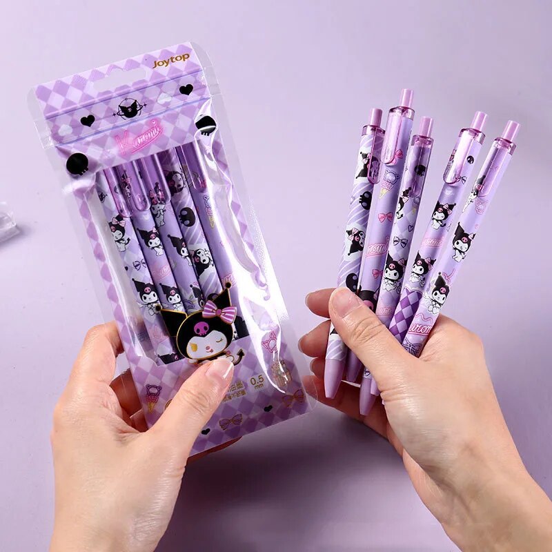4 Penne A Sfera Tema Natale HABNI - Punta 0,5 Mm, Meccanismo A Click, Clip, Inchiostro Nero Fluido, Confezione Regalo