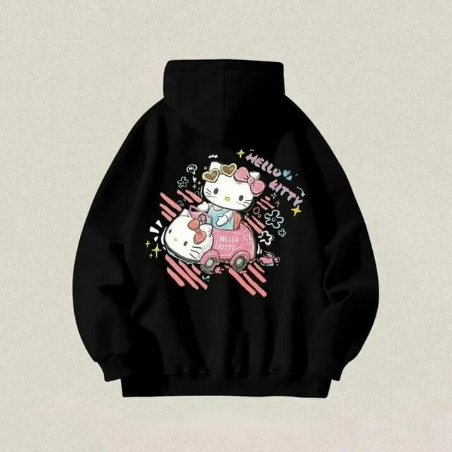 Sanrio Cartoon Hello Kitty Funny Hoodie Y 2k Girls Korean Style Hip Hop ...