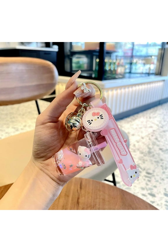 Sanrio Cartoon Keychain Hello Kitty Key Chain Car Acrylic Accessories Backpack Component Purse Jewel Girl Purse Decoration Gift