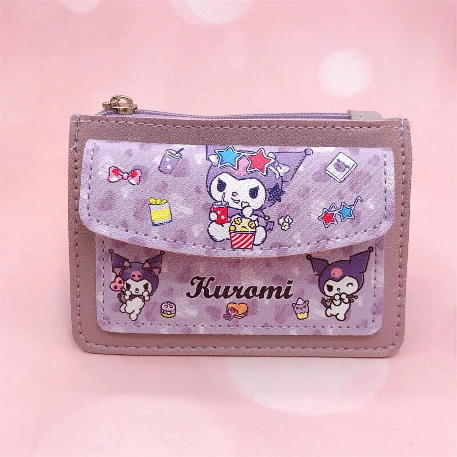 Sanrio Cartoon Pu Leather Wallet Hello Kitty Cinnamoroll Kuromi Melody ...