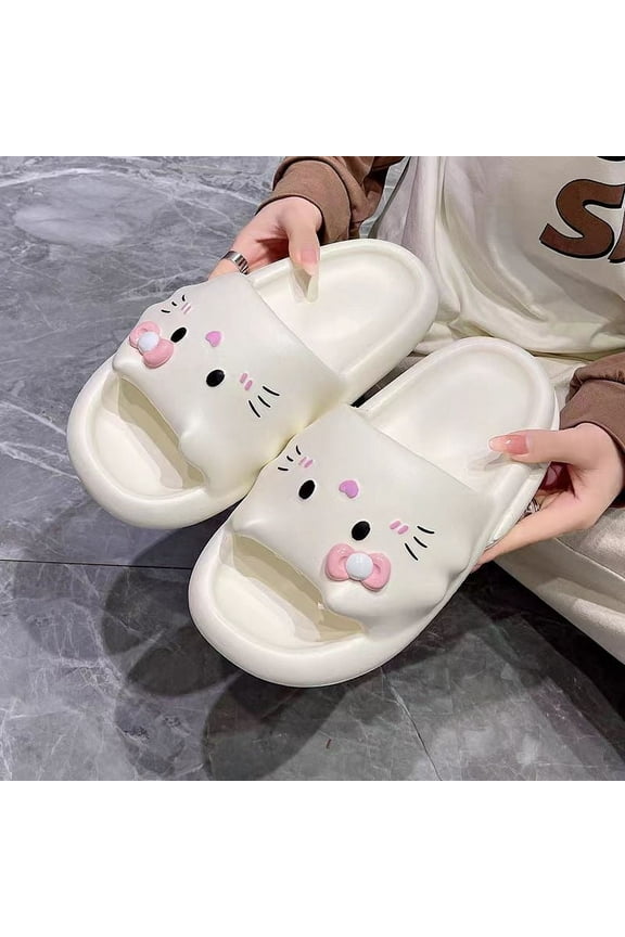 Sanrio Cartoon Slippers Hello Kitty Summer Indoor Antiskid Bathroom Sandals Cute Soft Shoes Slipper Gift Wholesale
