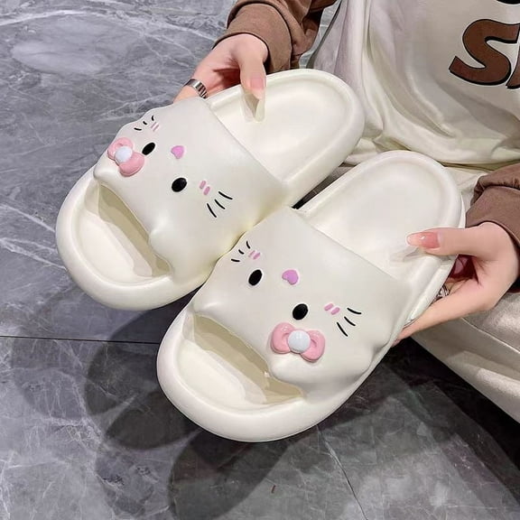 Sanrio Cartoon Slippers Hello Kitty Summer Indoor Antiskid Bathroom Sandals Cute Soft Shoes Slipper Gift Wholesale