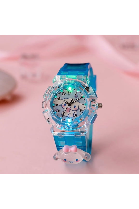 Sanrio Cinnamoro Kuromi 3D Pattern Wrist Watch Cute Watch Cartoon Purple Christmas Watchband Gift