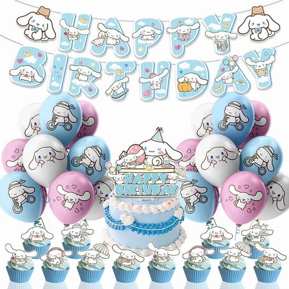 ODM Cnnamoroll Brthday Decoratons, Party Supples Set Nclude Banner