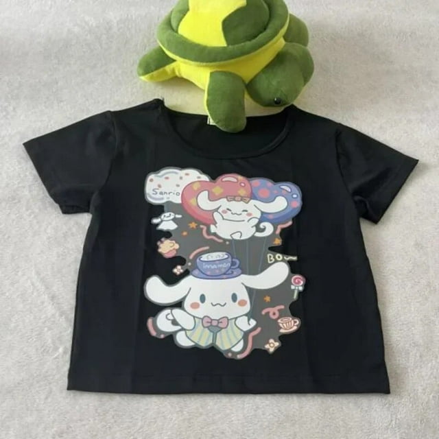 Sanrio Cinnamoroll Black Kawaii Graphic T Shirts Aesthetic Y2K Top ...