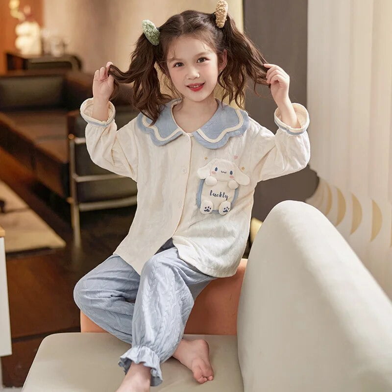Sanrio Cinnamoroll Children‘s Pajamas Loungewear Anime Figuret Cardigan
