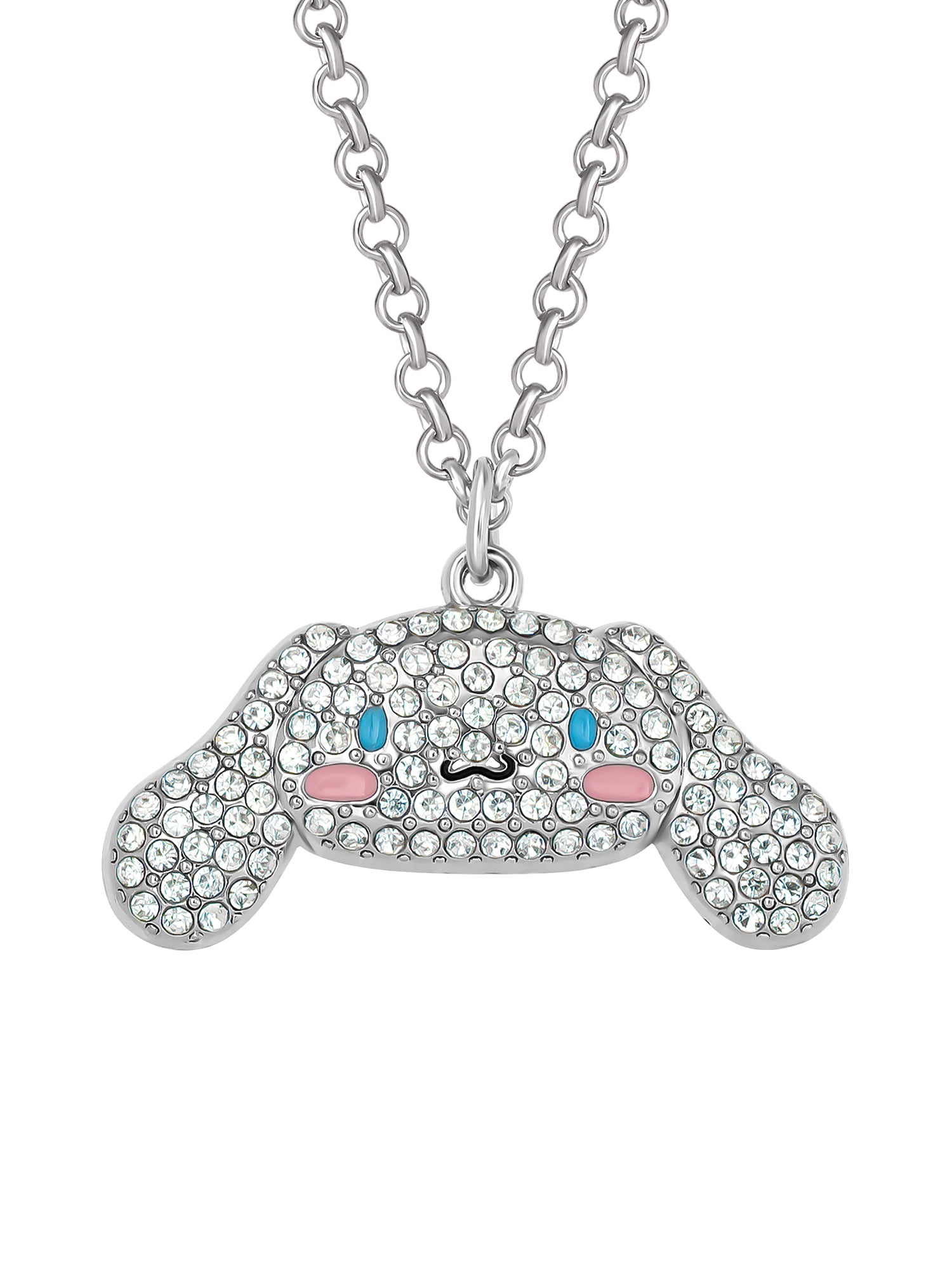 Sanrio Girls/Tween Cinnamoroll Clear Crystal Pendant, 16" Chain + 3" Extender
