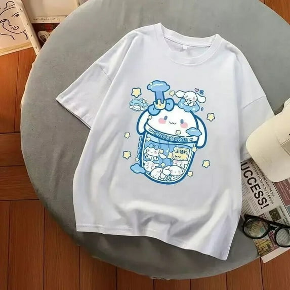 Sanrio Cinnamoroll Girl Gothic Y2k Top Aesthetic Harajuku Summer New Oversized T Shirt Multicolor Graphic T Shirts Women Clothes