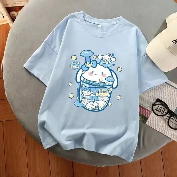 Sanrio Cinnamoroll Girl Gothic Y2k Top Aesthetic Harajuku Summer New Oversized T Shirt Multicolor Graphic T Shirts Women Clothes