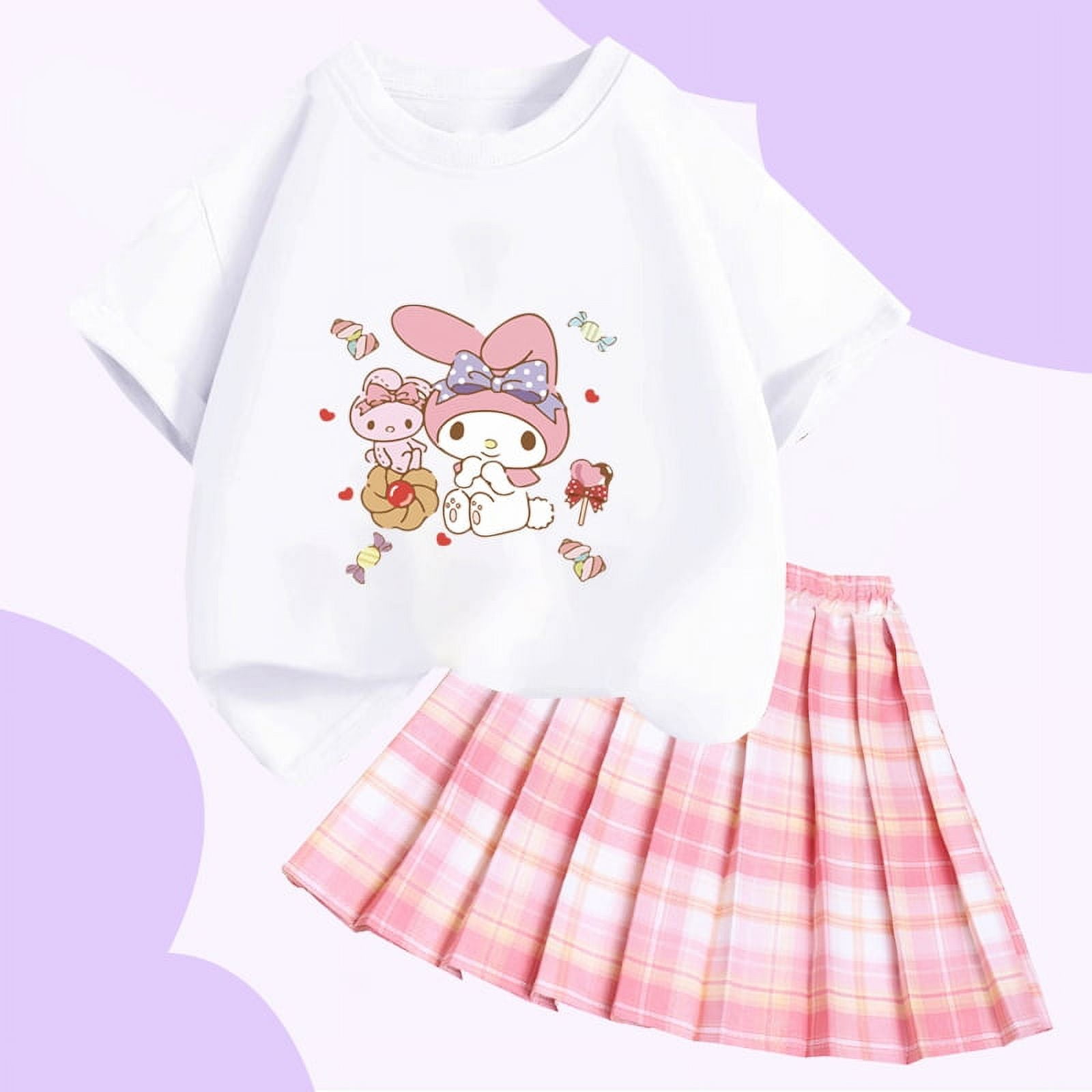 Sanrio Cinnamoroll Girls College Style T-Shirt Short Skirt Set Sanrio ...