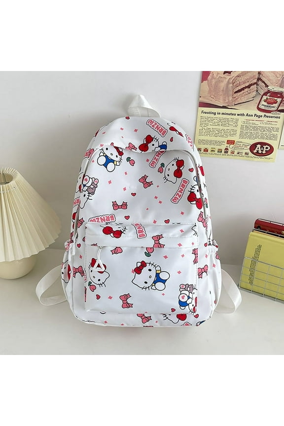 Sanrio Cinnamoroll Graffiti Print Backpack, Hello Kitty Kuromi Anime Preppy Schoolbag, Student Casual Travel Commute Knapsack