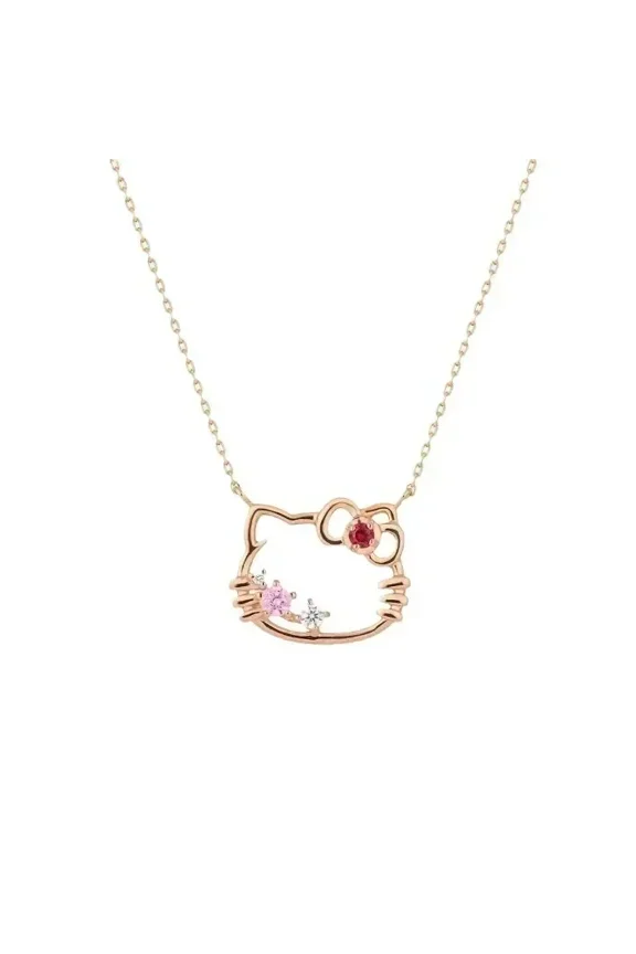 Sanrio Cinnamoroll Hello Kitty Kuromi Necklace Heart Crown Pendant Fashion Versatile Necklaces Jewelry Gift