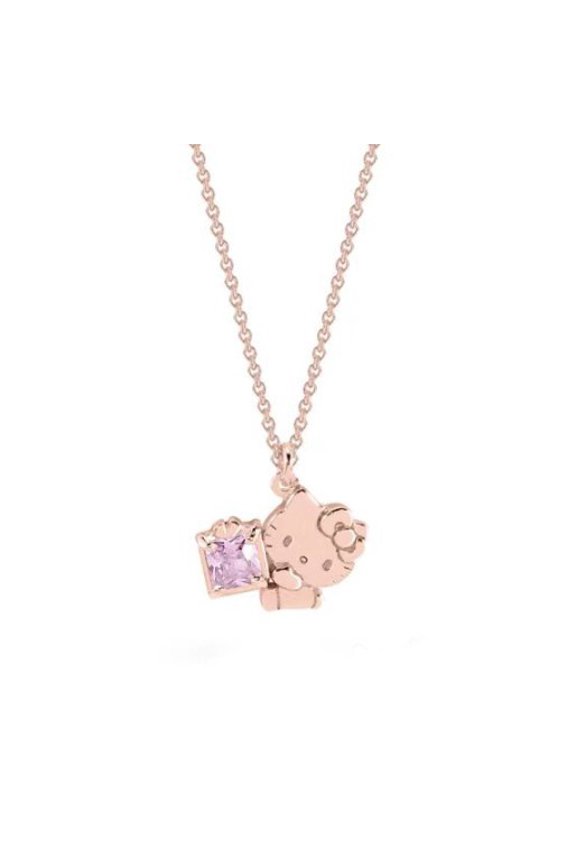 Sanrio Cinnamoroll Hello Kitty Kuromi Necklace Heart Crown Pendant Fashion Versatile Necklaces Jewelry Gift