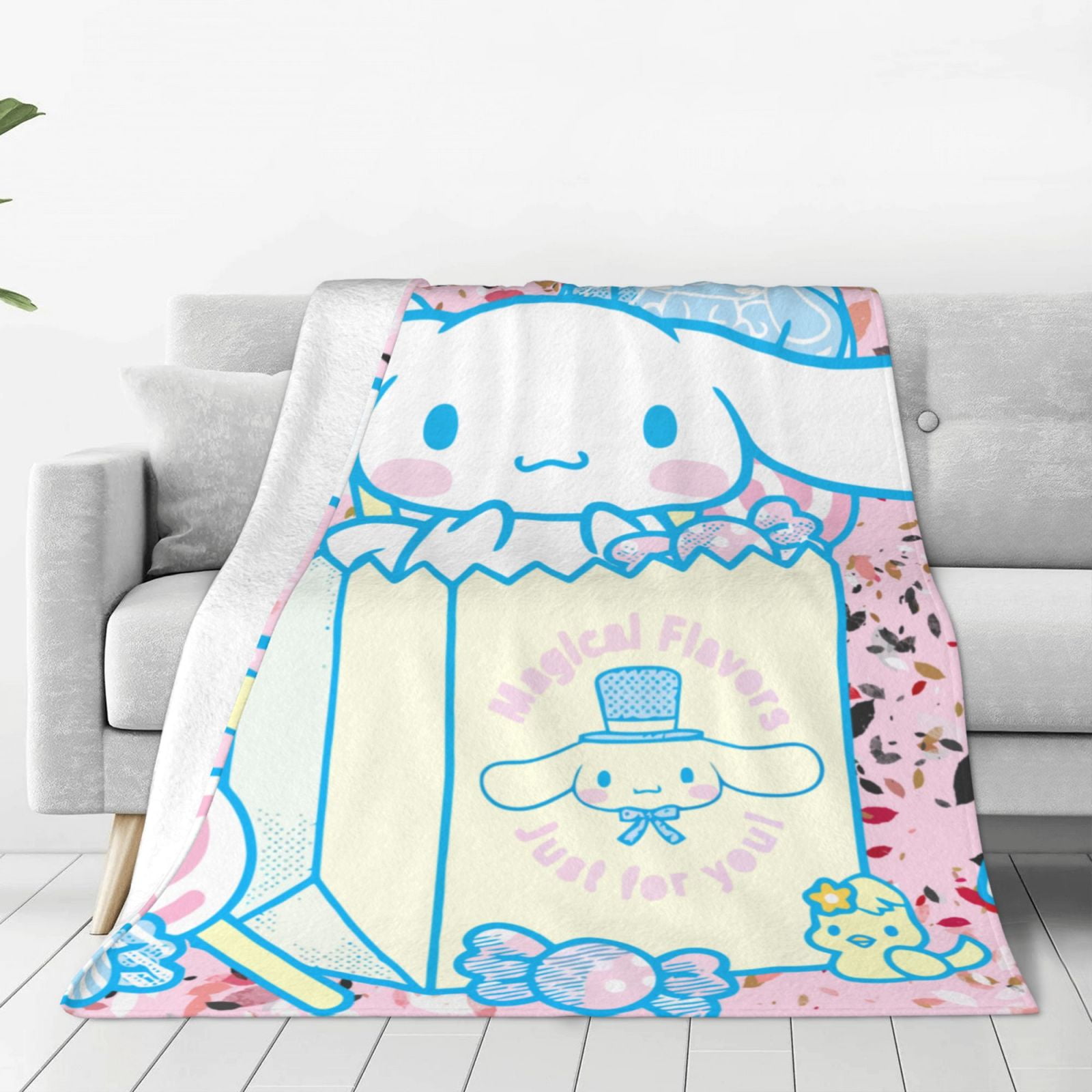 Sanrio Cinnamoroll,Hello Kitty ,Melody,Kuromi Bare Home Fleece Blanket