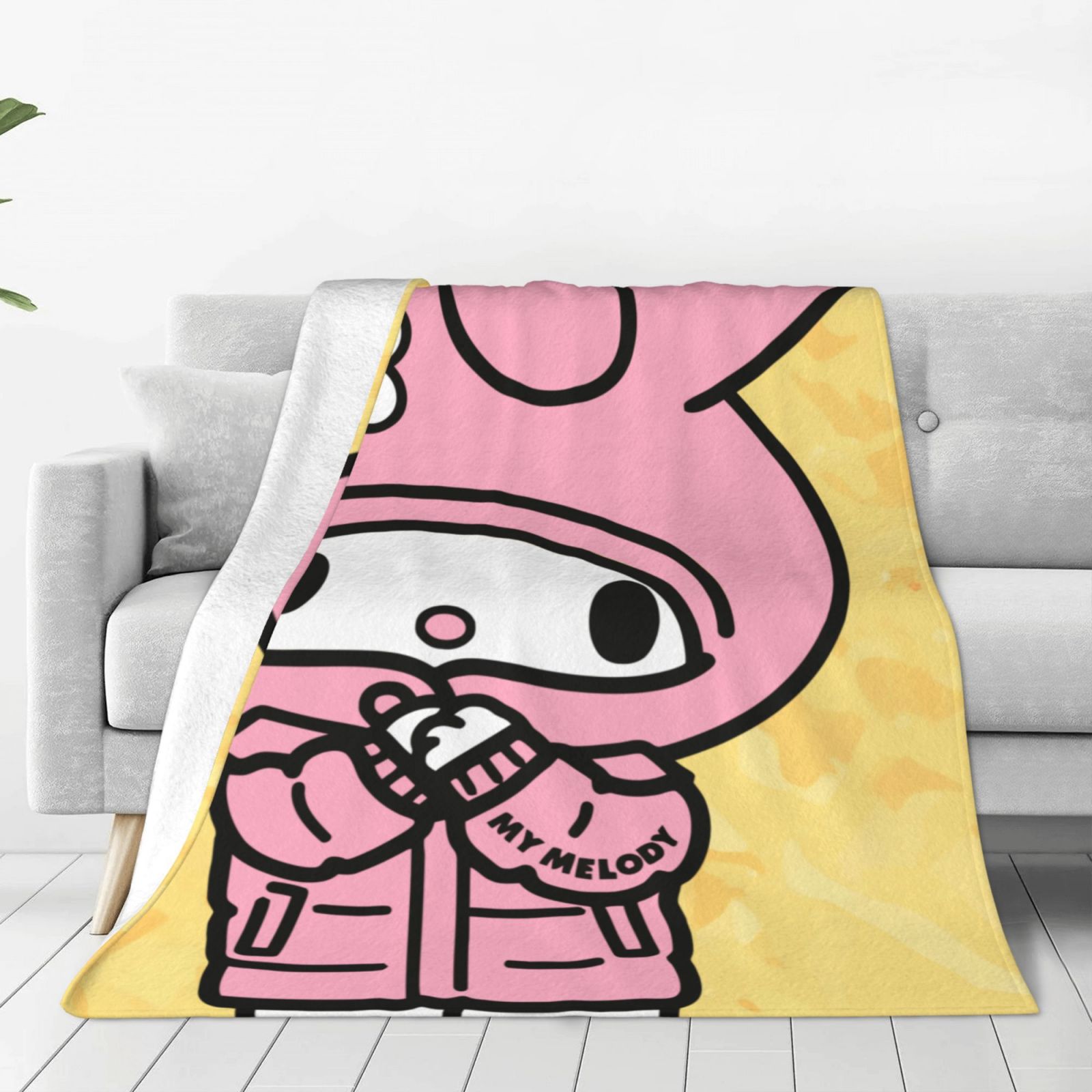 Sanrio Cinnamoroll,Hello Kitty ,Melody,Kuromi Bare Home Fleece Blanket