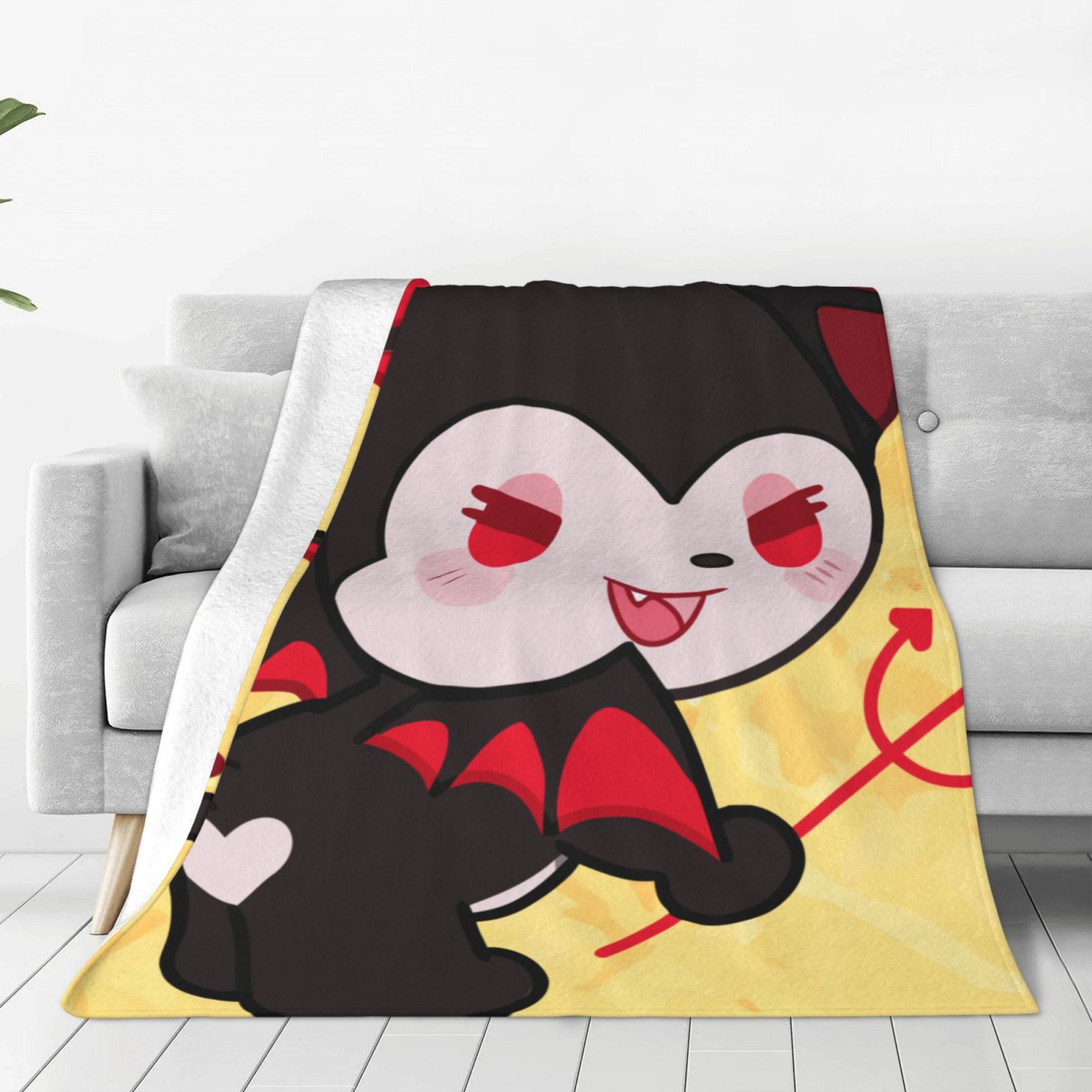 SANRIO My Melody & Kuromi Fleece-Decke, 114 X 152 Cm, Rosa Mit Herz-Muster – Superweich Und Kuschelig
