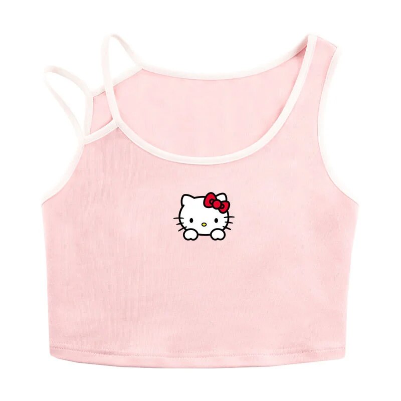 Sanrio Cinnamoroll Hello Kitty Tank Tops Kuromi Melody Crop Top For