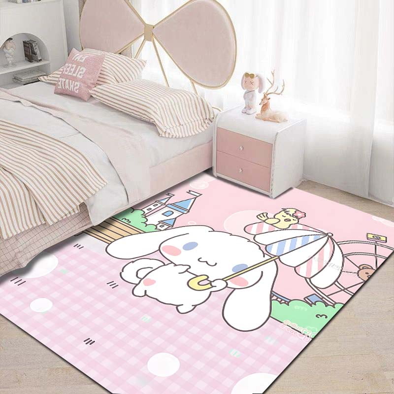 Ophanie 3x5 Pink Rug, Bedside Preppy Dorm Area Rug, College Essentials Non Slip Small Carpets For Bedroom, Anti Slip Fluffy Living Room Rugs Home Decor Aesthetic, Nursery