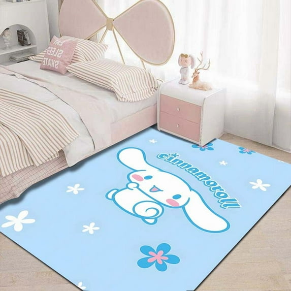 Sanrio Cinnamoroll Kawaii Printing Carpet for Living Room Bedroom Home Decor Area Rug Non-slip Mat Pink Room Decor