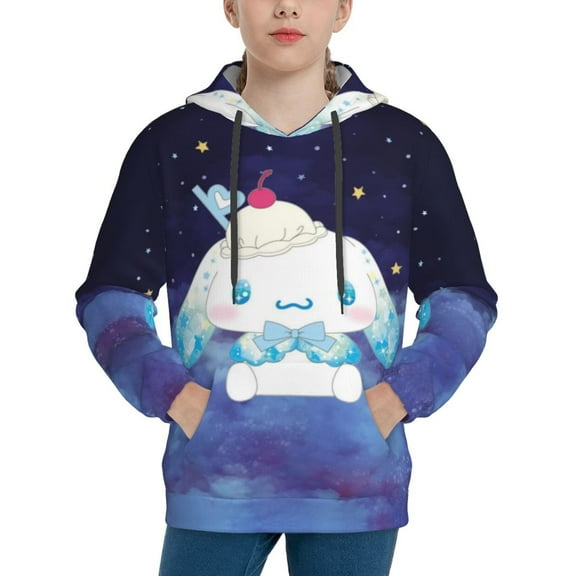 Sanrio Cinnamoroll Kids' Hoodie 3d Print Sweatshirt Soft Pullover Hooded With Big Pockets Fans Gifts For Boys Or Girls Small