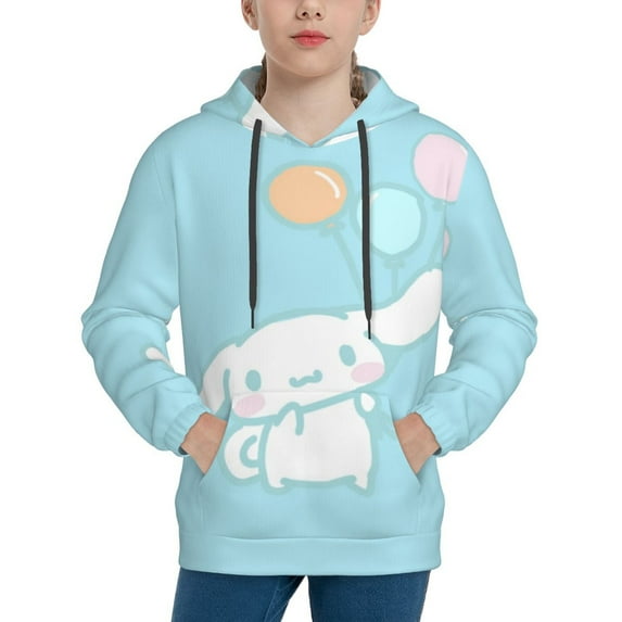 Sanrio Cinnamoroll Kids' Hoodie 3d Print Sweatshirt Soft Pullover Hooded With Big Pockets Fans Gifts For Boys Or Girls Small