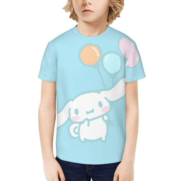 Sanrio Cinnamoroll Kids T-Shirt 3d Printed Graphic T-Shirts Boys And Girls Short Sleeve Shirts For Youth Kids Medium