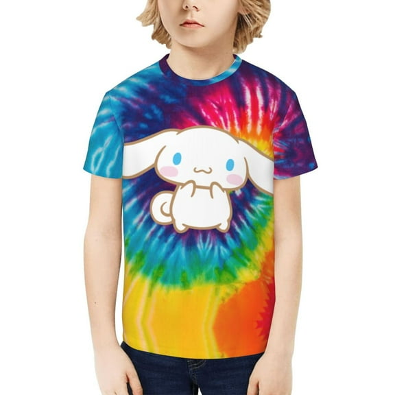 Sanrio Cinnamoroll Kids T-Shirt 3d Printed Graphic T-Shirts Boys And Girls Short Sleeve Shirts For Youth Kids X-Small