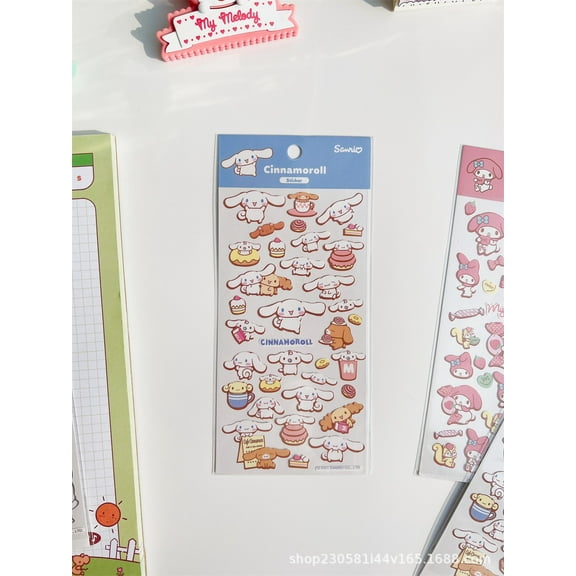 Sanrio Cinnamoroll Kuromi Anime Hand Ledger Stickers Cute Cartoon My Melody Diy Sticker Lovely Toys Gifts for Girls