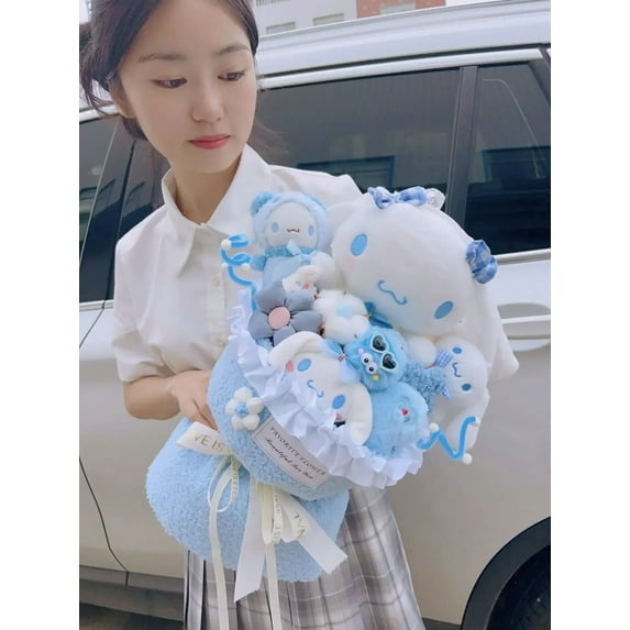 Sanrio Cinnamoroll Kuromi Doll Bouquet, Kawaii Plushies Valentine's Day Gift For Girlfriend's Birthday, Cute Plush Toy
