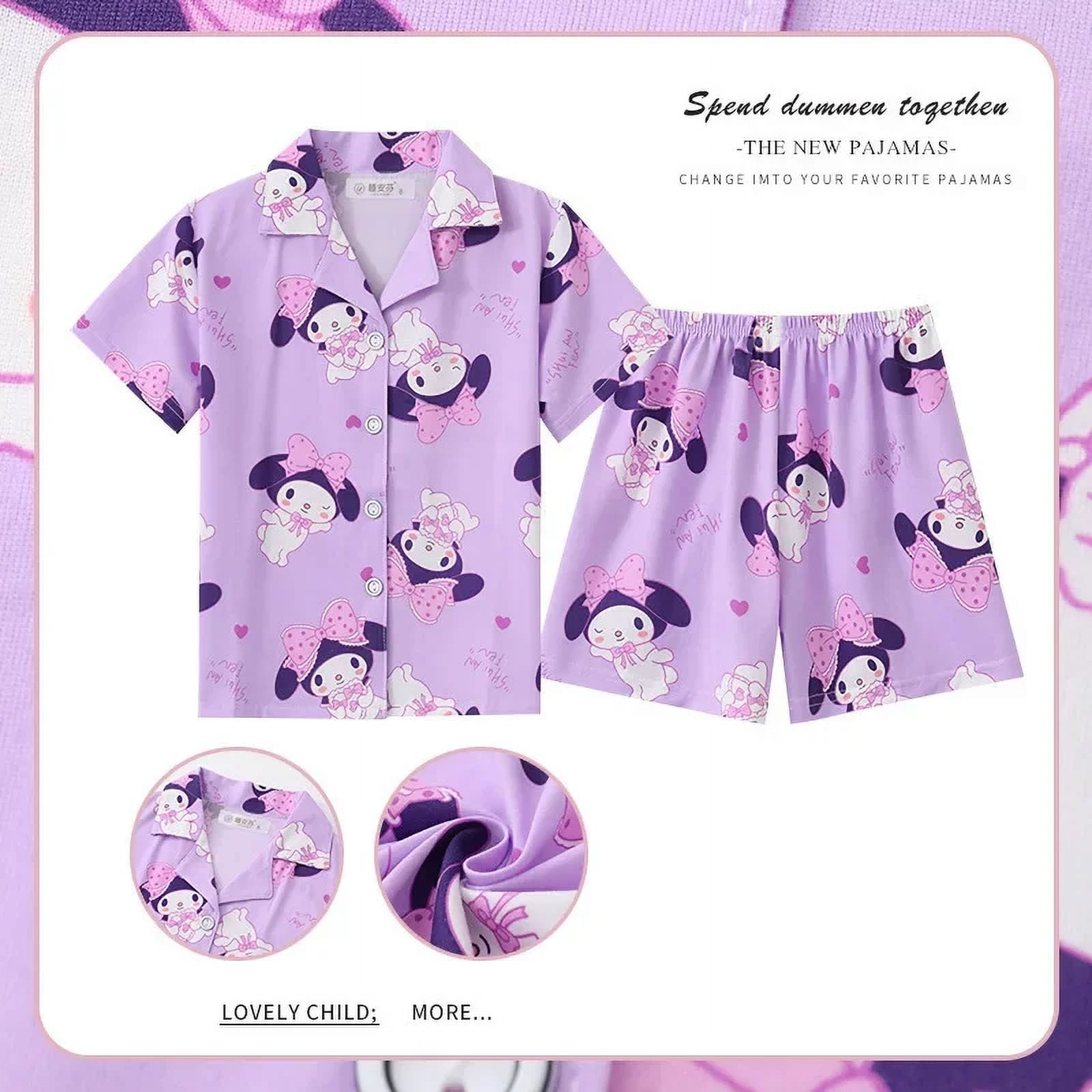 Sanrio Cinnamoroll Kuromi Pochacco Children's Pajamas Set 2024 Summer