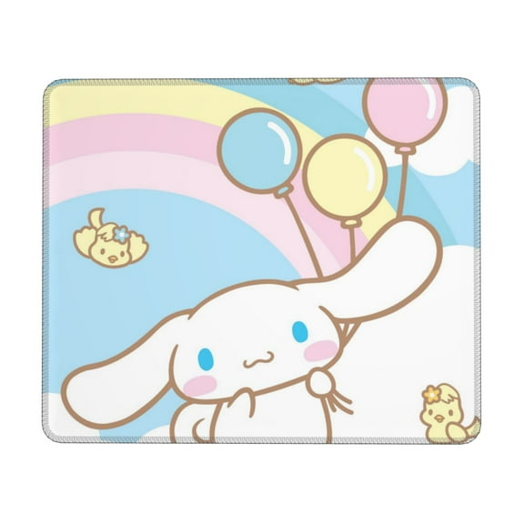 Sanrio Cinnamoroll Mouse Pad,Small Gaming Mousepad,Non-Slip Rubber Base And Stitched Edges Desk Mat For Computer Home Office Work And Study 10 X 12 Inch