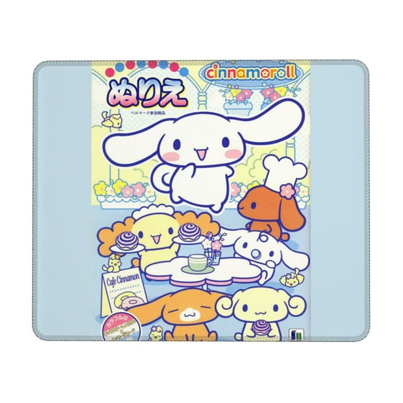Sanrio Cinnamoroll Mouse Pad,Small Gaming Mousepad,Non-Slip Rubber Base And Stitched Edges Desk Mat For Computer Home Office Work And Study 10 X 12 Inch