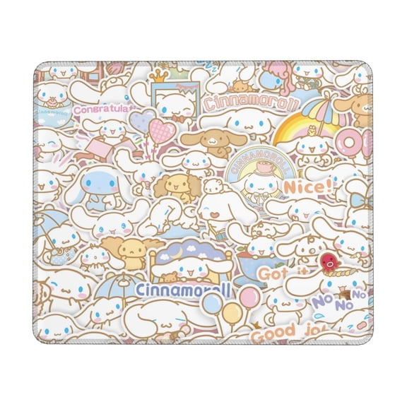 Sanrio Cinnamoroll Mouse Pad,Small Gaming Mousepad,Non-Slip Rubber Base And Stitched Edges Desk Mat For Computer Home Office Work And Study 10 X 12 Inch