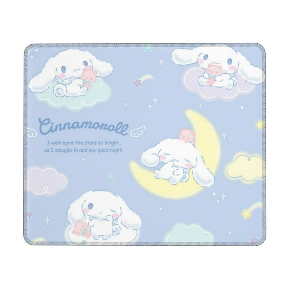 Sanrio Cinnamoroll Mouse Pad,Small Gaming Mousepad,Non-Slip Rubber Base And Stitched Edges Desk Mat For Computer Home Office Work And Study 10 X 12 Inch