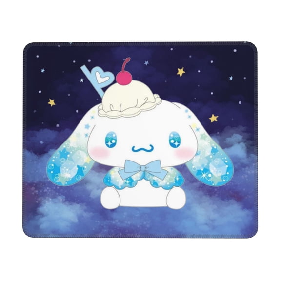 Sanrio Cinnamoroll Mouse Pad,Small Gaming Mousepad,Non-Slip Rubber Base And Stitched Edges Desk Mat For Computer Home Office Work And Study 10 X 12 Inch