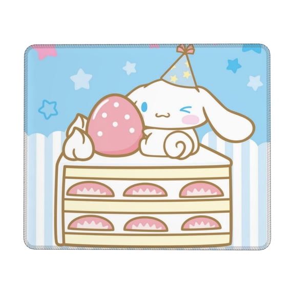 Sanrio Cinnamoroll Mouse Pad,Small Gaming Mousepad,Non-Slip Rubber Base And Stitched Edges Desk Mat For Computer Home Office Work And Study 10 X 12 Inch