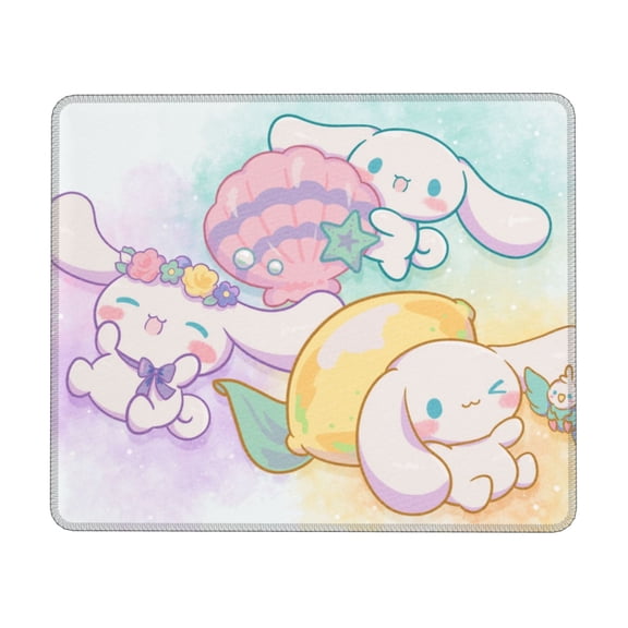 Sanrio Cinnamoroll Mouse Pad,Small Gaming Mousepad,Non-Slip Rubber Base And Stitched Edges Desk Mat For Computer Home Office Work And Study 10 X 12 Inch