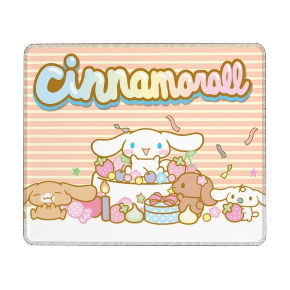 Sanrio Cinnamoroll Mouse Pad,Small Gaming Mousepad,Non-Slip Rubber Base And Stitched Edges Desk Mat For Computer Home Office Work And Study 10 X 12 Inch