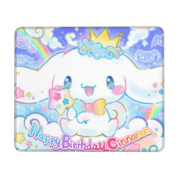 Sanrio Cinnamoroll Mouse Pad,Small Gaming Mousepad,Non-Slip Rubber Base And Stitched Edges Desk Mat For Computer Home Office Work And Study 7 X 8.6 In