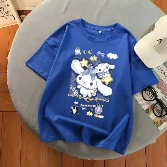 Sanrio Cinnamoroll Multicolor Graphic T Shirts Girl Gothic Y2k Top Aesthetic Harajuku Summer New Oversized T Shirt Women Clothes