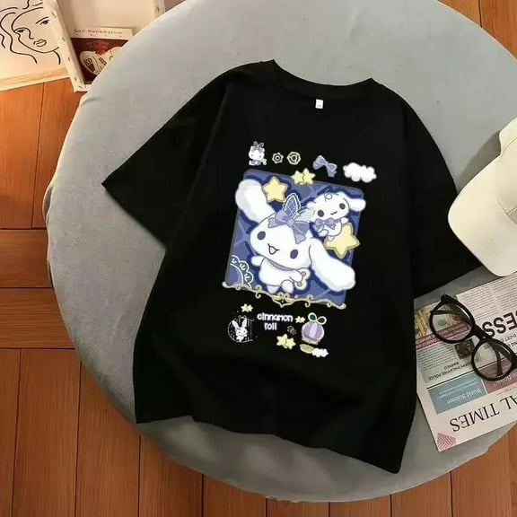 Sanrio Cinnamoroll Multicolor Graphic T Shirts Girl Gothic Y2k Top Aesthetic Harajuku Summer New Oversized T Shirt Women Clothes