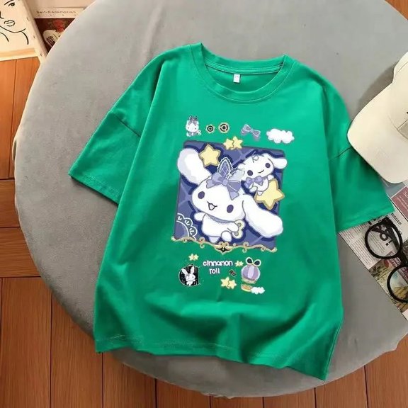 Sanrio Cinnamoroll Multicolor Graphic T Shirts Girl Gothic Y2k Top Aesthetic Harajuku Summer New Oversized T Shirt Women Clothes