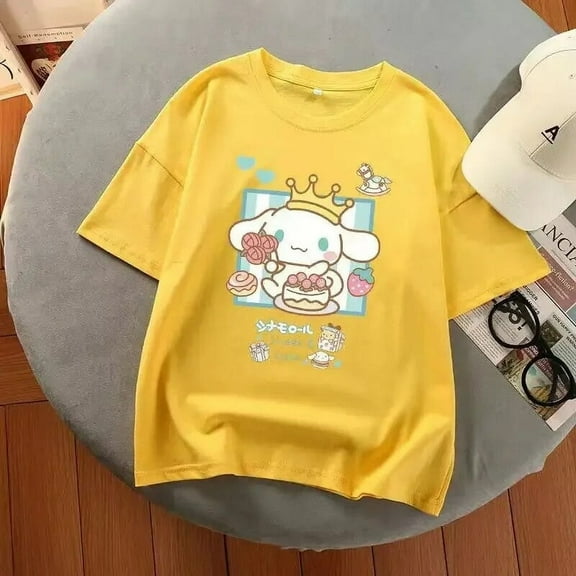 Sanrio Cinnamoroll Multicolor Graphic T Shirts Kawaii Girl Y2k Top Aesthetic Harajuku Summer Oversized T Shirt Women Clothes Tee