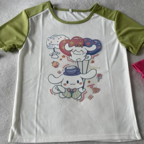 Sanrio Cinnamoroll Oversized T Shirt Summer New Gothic Y2k Top Kawaii Girl Mixed Color Hello Kitty Graphic T Shirt Women Clothes