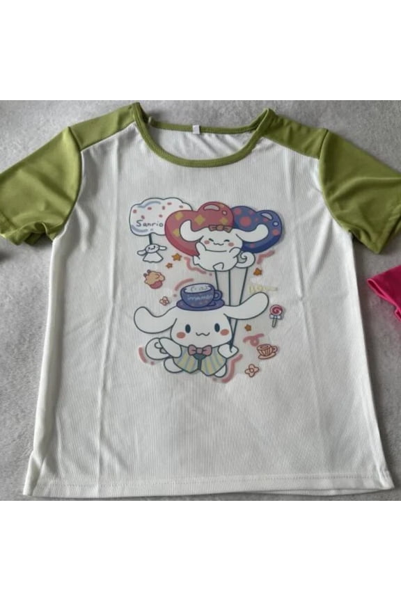 Sanrio Cinnamoroll Oversized T Shirt Summer New Gothic Y2k Top Kawaii Girl Mixed Color Hello Kitty Graphic T Shirt Women Clothes