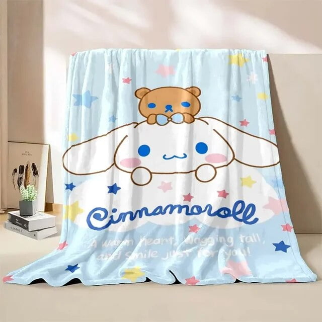 Sanrio Cinnamoroll Plush Kids Blanket Soft Fluffy Hello Kitty Cartoon Warm Throw Quilt Rainbow Blanket for Sofa Bedroom Gift Gift Walmart